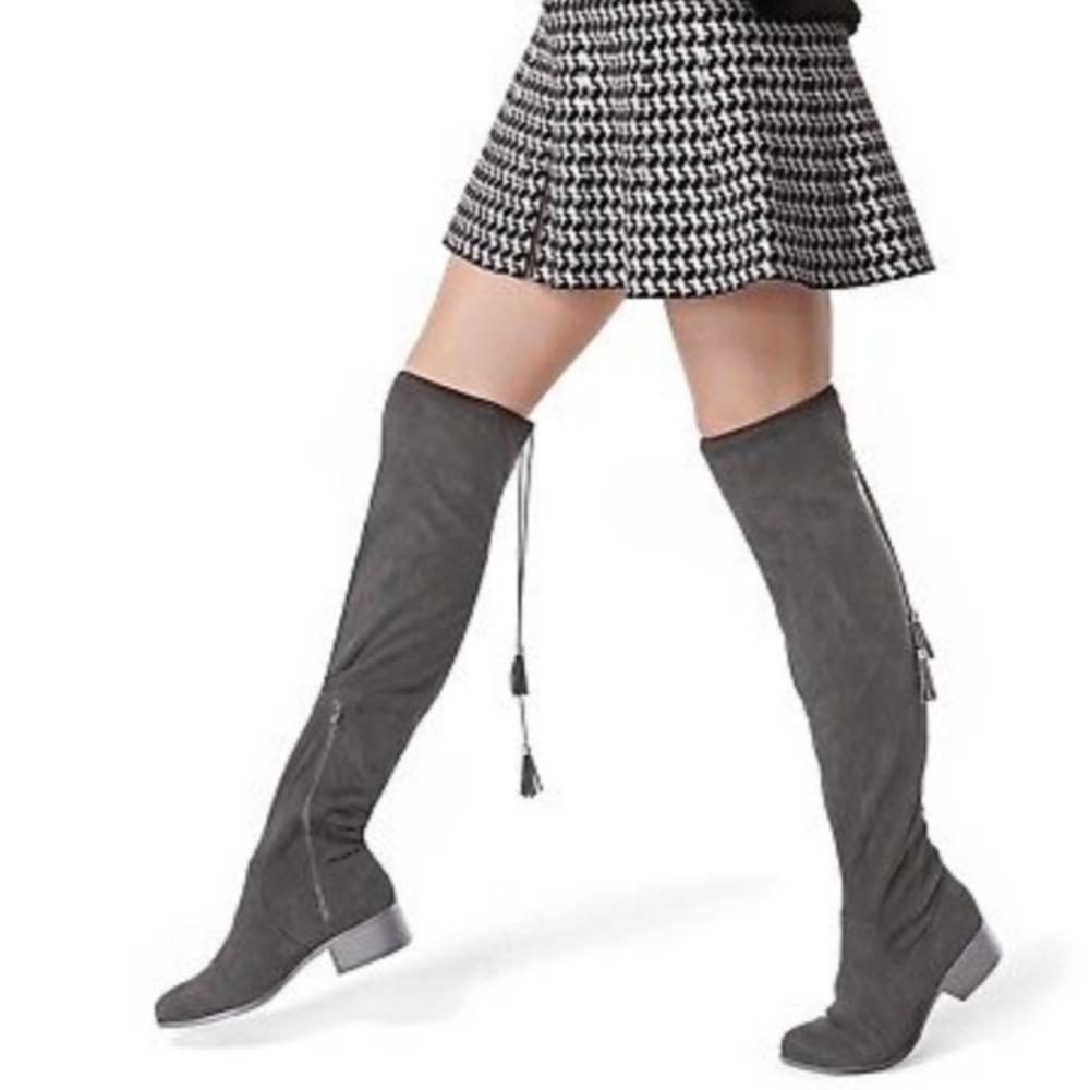 Prissley over the knee grey boots madden girl